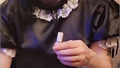 putting on eyeshadow