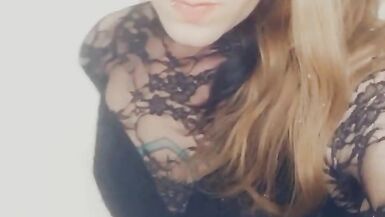 Little Black Dress Tranny Wants Big Dicks Inside Her - 5 image