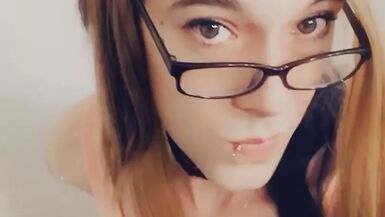 Pretty Pink Tranny Wants To Wrap Her Lips Around Big Cocks - 1 image