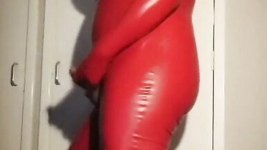 Latexdoll Dollsuit Red Dolly n Puppi Mask - 2 image