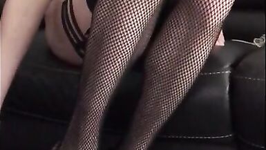 Sexy Shemale strips naked, vibrates her cock and cums deliciously on her high heeled shoe... - 4 image