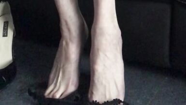 Sexy Shemale strips naked, vibrates her cock and cums deliciously on her high heeled shoe... - 7 image