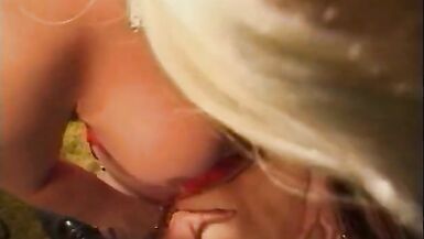 Blonde shemale gets bent over and fucked in the ass - 14 image