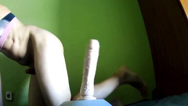 Tons of cum after riding my dildo in sport clothes. So hard dick CD - 11 image