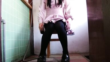 Petite beautiful transgender woman ejaculated in an abandoned building - 2 image