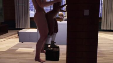 Animated Shemale Mommy fucks StepSon's ebony Friend - Tranny fucking ebony Guy - 3D Futanari on Male - 9 image