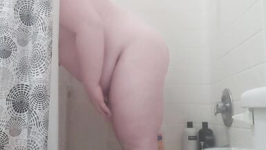 Chubby Whore fucked himself in the shower - 10 image