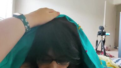 Asian Transgirl Warms Up GF By BJ Under Sheets, Lovingly Facefucks Her, Then Gets Dildoed Hard - 2 image