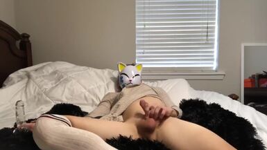 Sissy Crossdresser Takes a Big Dildo - 1 image