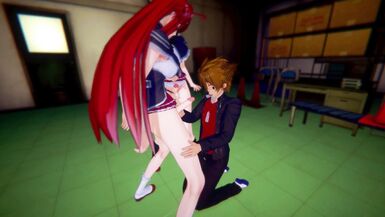 DxD - Futa Rias and Futa Akeno fuck Issei - 2 image