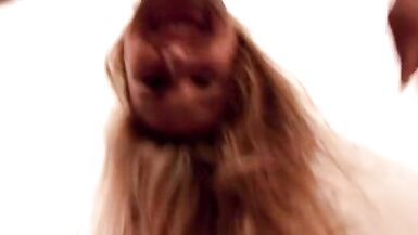 Manly guy is sucking brunette tranny's long hard pole - 2 image