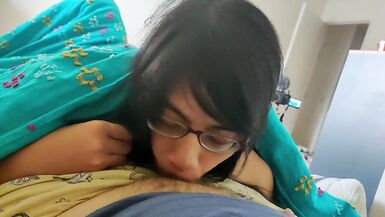 Asian Transgirl Warms Up GF With BJ Under Sheets, Facefucks GF, Gets Dildoed Hard - 3 image