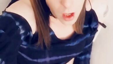 Super Cute Girl Strips while Rubbing her Clitty