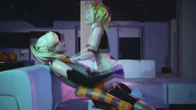 Animationsu Girl in carnival costume sucks Dickgirl's Cock, Shemale fucks Girl and CUM in Mouth - 10 image