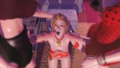 3D Animation Shemale Threesome - Two Shemales fucks One Girl in Anal and Mouth, and CUM on Face - 9 image