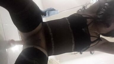 Cute colombian crossdresser has fun with dildo in her ass - 1 image