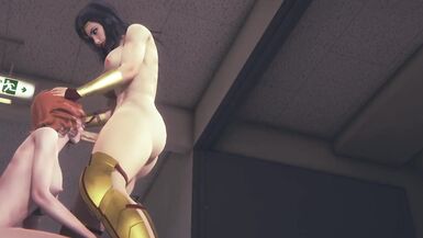 Marvel DC Hentai Futanari - Black Widow Gets Fucked And Sucks Wonder Woman Futa - 6 image