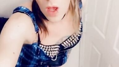 Alternative Girl Teases Her Body and Cock - 5 image