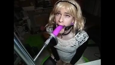 Exhibitionist Slut Bums while Ring Gagged and Throat Fucked