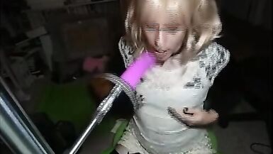 Exhibitionist Slut Bums while Ring Gagged and Throat Fucked - 12 image