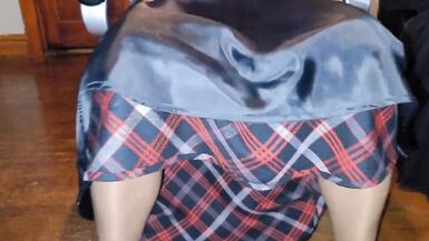 Long lined aline skirt and pantyhose - 12 image