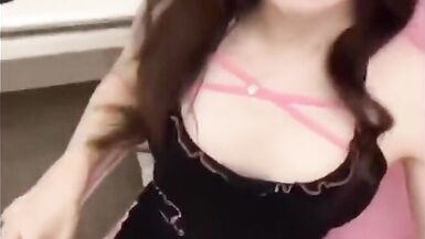 Public Gaming store super cute Ladyboy masturbate and cum on her chair - 3 image