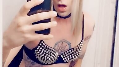 Hot Emo Girl Fingering Herself in Sexy Lace Lingerie - 4 image