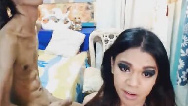 Tranny Slurps Loadful of Cum in Her Mouth - 11 image