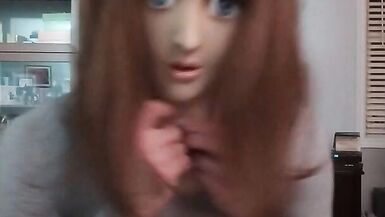 Shy Elfie! Playtime with your dear rubber elf! Female masked doll elfie and her rubber booty! - 11 image