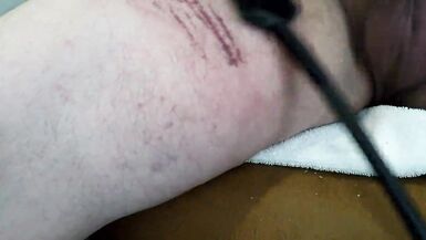 Waxing slave's cock - 12 image