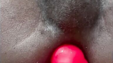 Cute femboy trap rides large knotted dildo and knots it! - 15 image