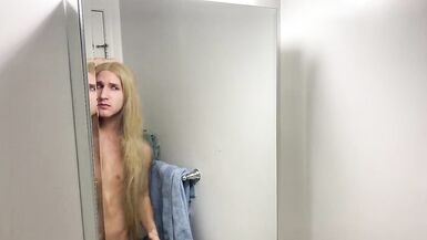 Crossdresser Fixing Messy Wig - 2 image