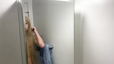 Crossdresser Fixing Messy Wig - 3 image