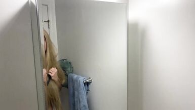 Crossdresser Fixing Messy Wig - 4 image