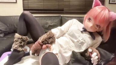 Kigurumi Lubricating Me, And Inserting A Lengthy Sextoy - 12 image