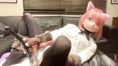 Kigurumi Lubricating Me, And Inserting A Lengthy Sextoy - 6 image