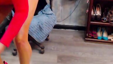 Pretty in pink and super feminine is sexy sissy Rileyhotcd aka legs4days showing off the hottest feet and legs - 8 image