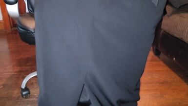 Long black lined office skirt - 13 image