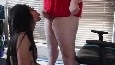 Asian Trans Girl In Stocking Sucks Her GF Off, Facefucked, Then Gets A Loving BJ (Amateur Couple)