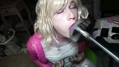 Princess in Chastity Slobbers all over Dildo