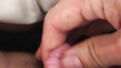 FTM massaging his fat veiny cock - throbbing ORGASM - 14 image