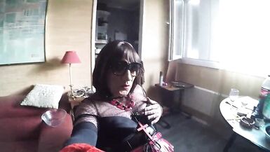 Foot fetish with two matures shemales - 13 image