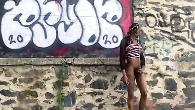 Caught Walking around jerking in public ( so risky) part 1 - 13 image