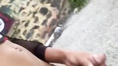 Caught Walking around jerking in public ( so risky) part 1 - 15 image