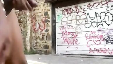 Caught Walking around jerking in public ( so risky) part 1 - 2 image