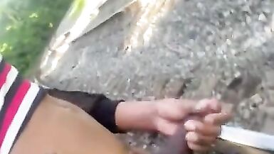 Caught Walking around jerking in public ( so risky) part 1 - 6 image