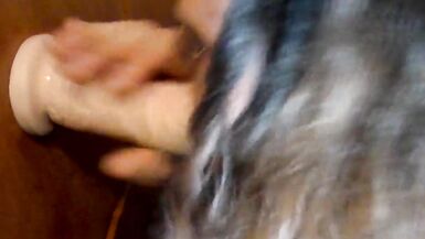 CD sploppy dildo blowjob cums on thong - 12 image