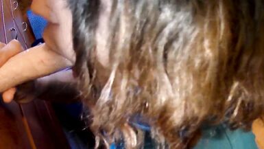 CD sploppy dildo blowjob cums on thong - 3 image