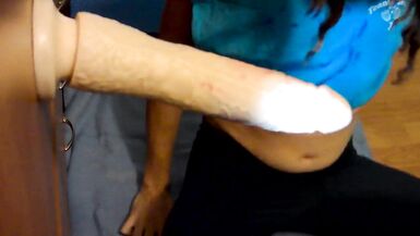 CD sploppy dildo blowjob cums on thong - 6 image