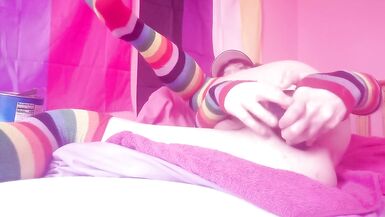 Cute femboy gets her butt fucked and gaped by a big knot dildo! - 7 image